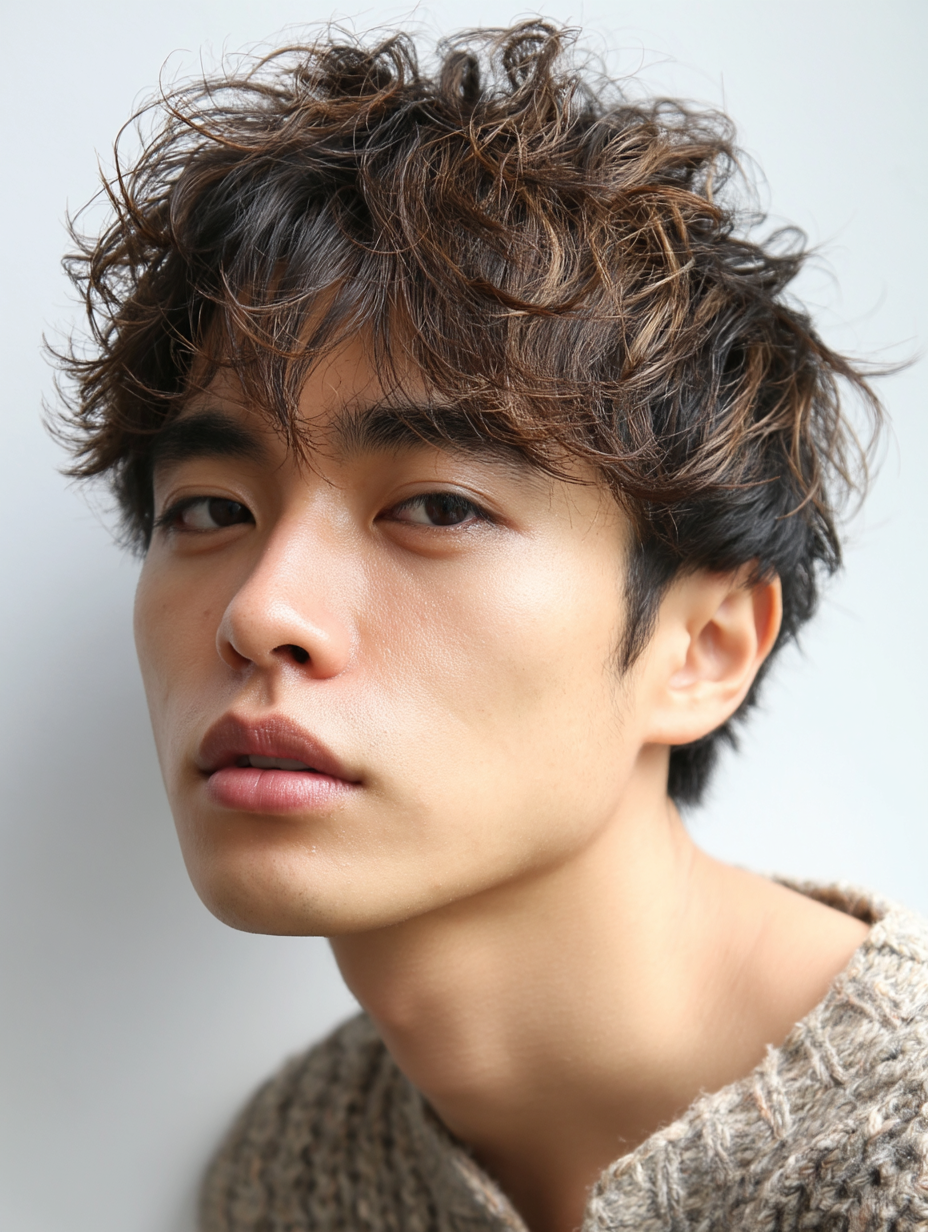 メンズカラー 岐阜 ブラウンカール